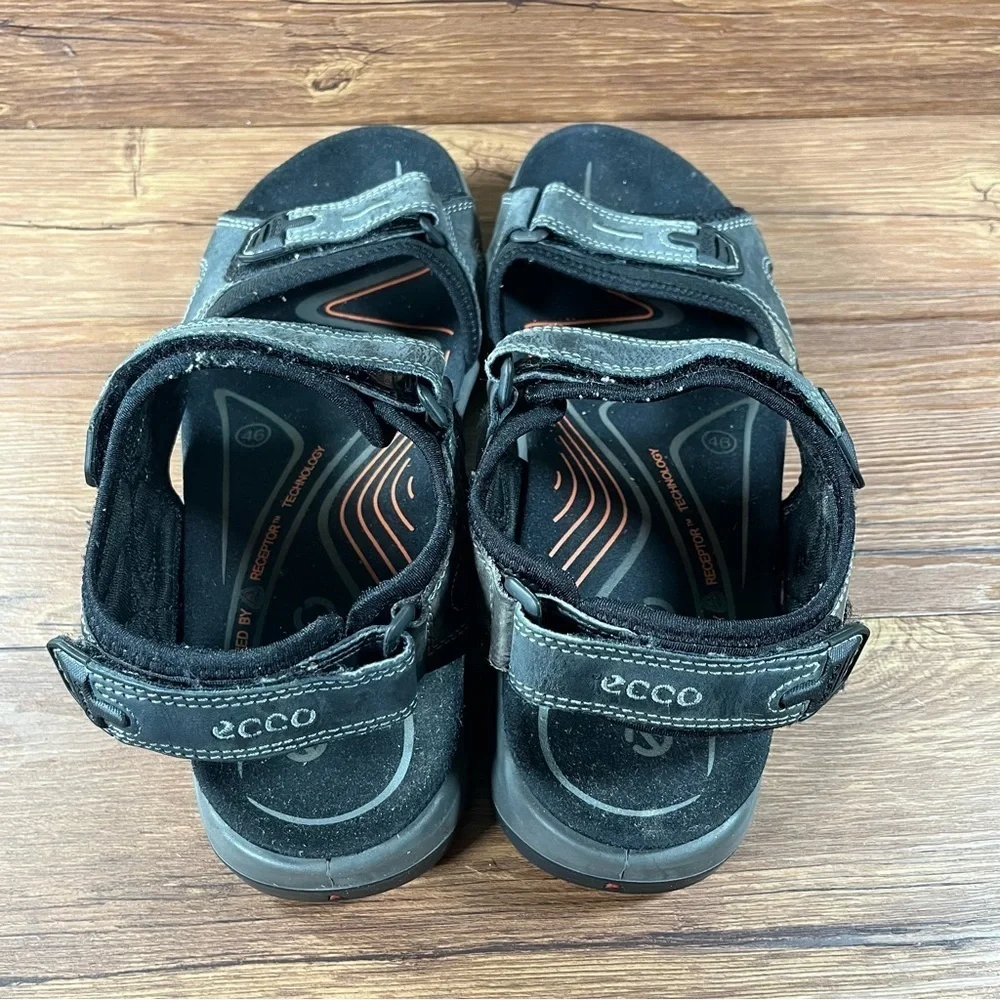 Ecco Yucatan Gray Leather Outdoor Hiking Sandals Men’s Size 12 (46) Shoes
